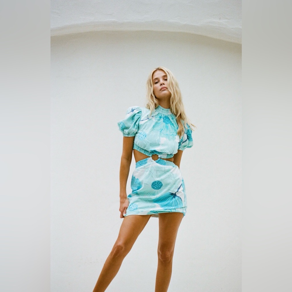 Sabo Skirt Backless Umiko Mini Dress in Blue Size Small